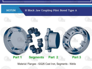 MOTUM H Block Jaw Coupling 125 Pilot Bored Type A