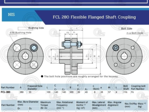 NIS FCL 280 Flexible Flanged Shaft Coupling