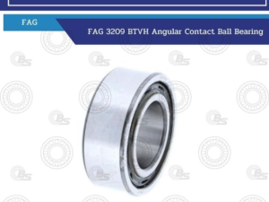 Product photo of FAG 3209 BTVH angular contact ball bearing on a white background.