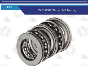 FAG 52310 thrust ball bearings stacked in a row; blue header showing the product name and the website www.bearings.co.th.