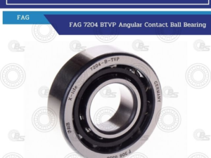 Angular contact ball bearing FAG 7204-B-TV-P with steel races, shown side-on for precision support in machinery (Germany).