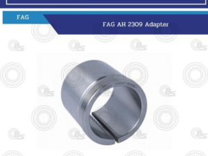 FAG AH 2309 bearing adapter, a cylindrical metal part with a split inner bore on a white background.