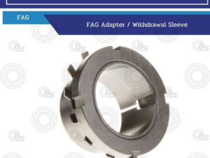 FAG adapter/withdrawal sleeve for bearing mounting: a circular metal ring with an inner bore and external slots, shown at an angle.