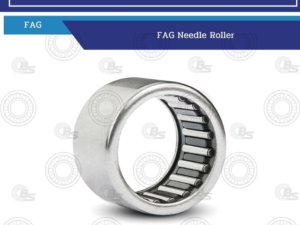 FAG needle roller bearing shown in close-up on a white background with subtle watermarks in the background.