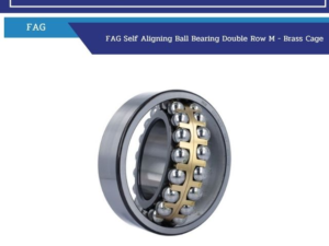 FAG double-row self-aligning ball bearing with brass cage, shown at an angle