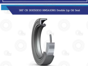 Cross-section view of a double-lip oil seal with a coil spring, mounted around a shaft for sealing rotating equipment